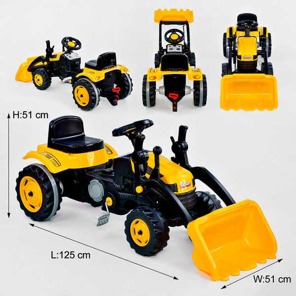 Купить Екскаватор педальний з ковшем Pilsan 07-315 (1) колір ЖОВТИЙ 