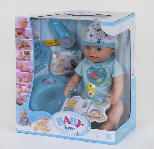 Купить Пупс функціональний BL 034 B (12) 8 функцій, з аксесуарами, в коробці [Коробка] 