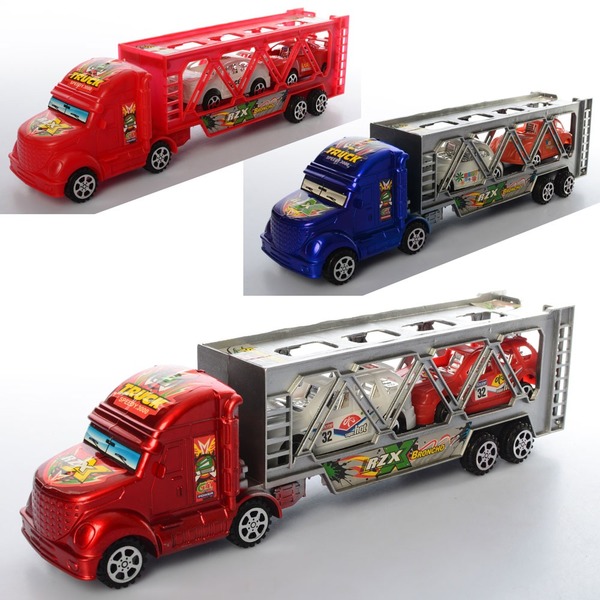 Купить Трейлер HF555-8-9-666-8 інерц., машинки 2 шт., 3 види, кул., 31-8-6 см.	 