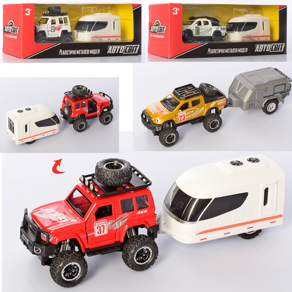 Купить Джип AS-2539 АвтоСвіт, мет., інерц., причеп, мет., 2види по 2кольори, бат.(таб.), кор., 31-10-9см. 