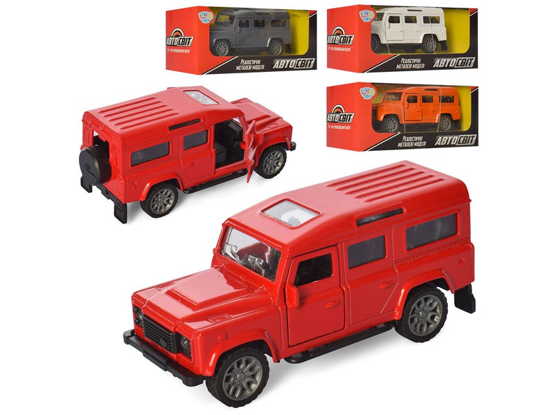 Купить Джип AS-2827 АвтоСвіт, мет., інерц., відчин. двері, гум. колеса, 4 кольори, кор., 16,5-7-7 см. 