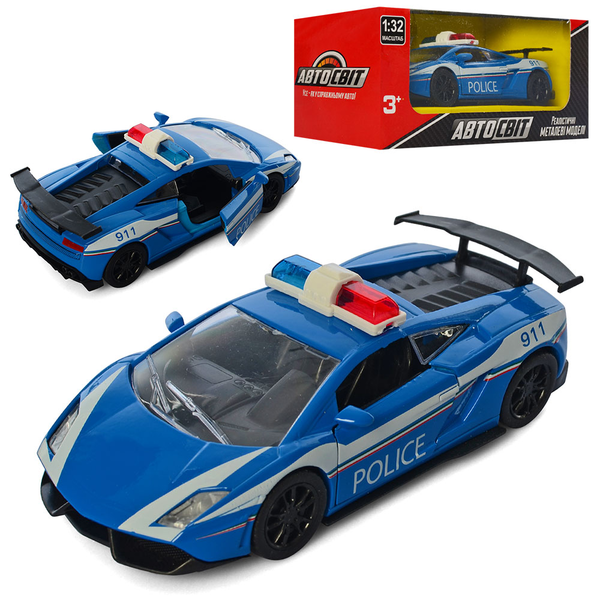 Купить Машина AS-2751 АвтоСвіт, інерц., мет., поліція, 1:32, відчин.двері, кор., 16-7-7см. 