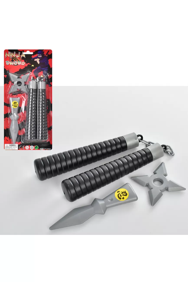 Купить Набір зі зброєю 634-35 сюрікен, нунчаки, ніж, лист, 15-31-4 см. 