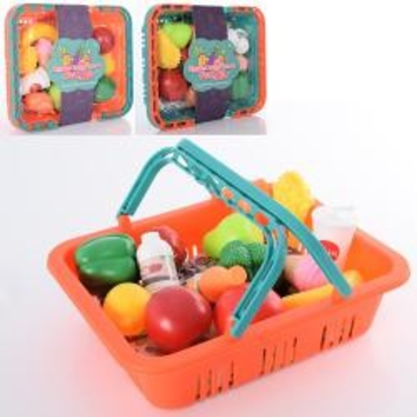 Купить Продукти 604EC-ED фрукти, овочі, солодощі, 23 предм., 2 кольори, пласт.ящик, карт.обгортка,27-9-22см 