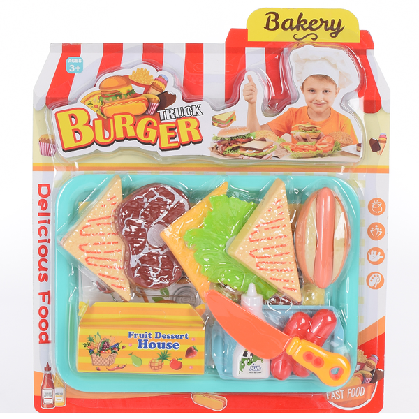 Купить Продукти 861-9 на липучці, фастфуд, підніс, ніж, лист, 29-33,5-5см. 