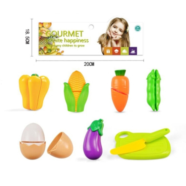 Купить Продукти BC8824 на липучці, овочі 5 шт., яйце, дощечка, ніж, кул., 20-20-5 см. 