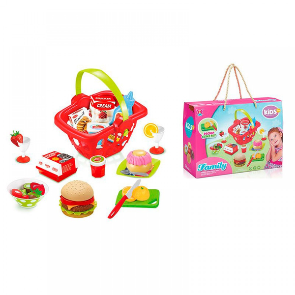 Купить Продукти XJ326H-51 гамбургер, фрукти, кошик, посуд, кор., 30-21,5-12см. 