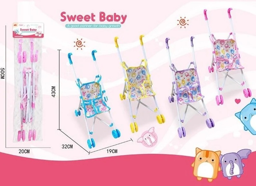 Купить Коляска для ляльок 517-14 (120/2) 4 кольори, пластикова основа, в пакеті [Пакет] 