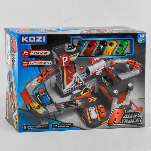 Купить Парковка QL 907 (8) 2 механічних підіймачів, 6 машинок, аксесуари, в коробці 