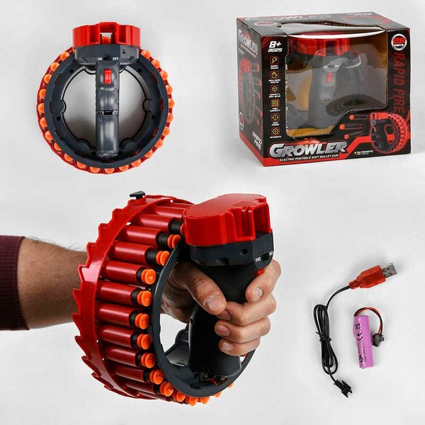 Купить Пістолет H 01 (36/2) “Автоматичний бластер”, акумулятор 3.7V, 28 м'яких набоїв на присосці, в коробці 