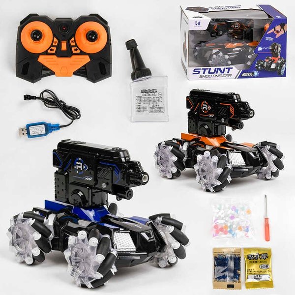 Купить Танк на радіокеруванні LH-C 029 (16) 2 кольори, акумулятор 4.8V, керування 2.4 GHz, стріляє орбізами, обертання на 360°, підсвічування, музика, в коробці 